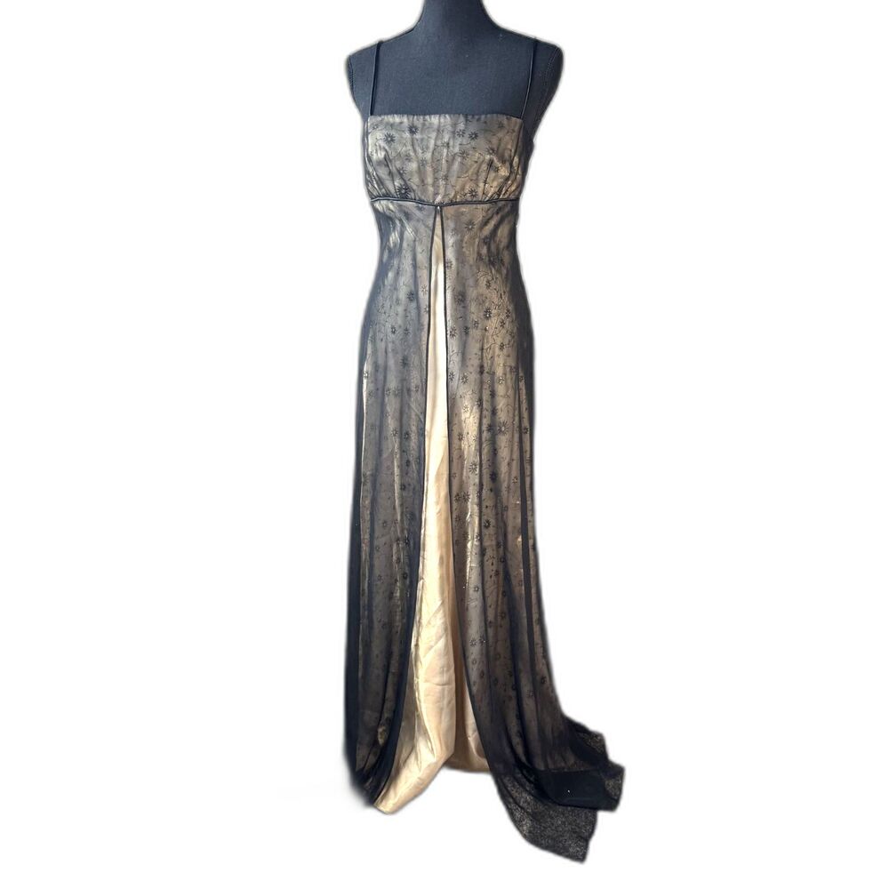 Size 10 Y2K Vintage Morgan and Co burnout velvet whimsigoth vampire dress 10617